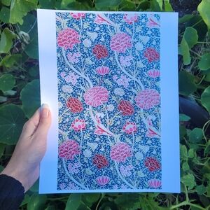 Floral Art Print with Pink and Red Flowers